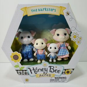 Honey Bee Acres THE BARKSTERS Flocked DOG PUPPY Family Cooper Gus Theo Poppy